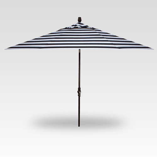 11′ kinzie coal stripe collar tilt umbrella – black frame