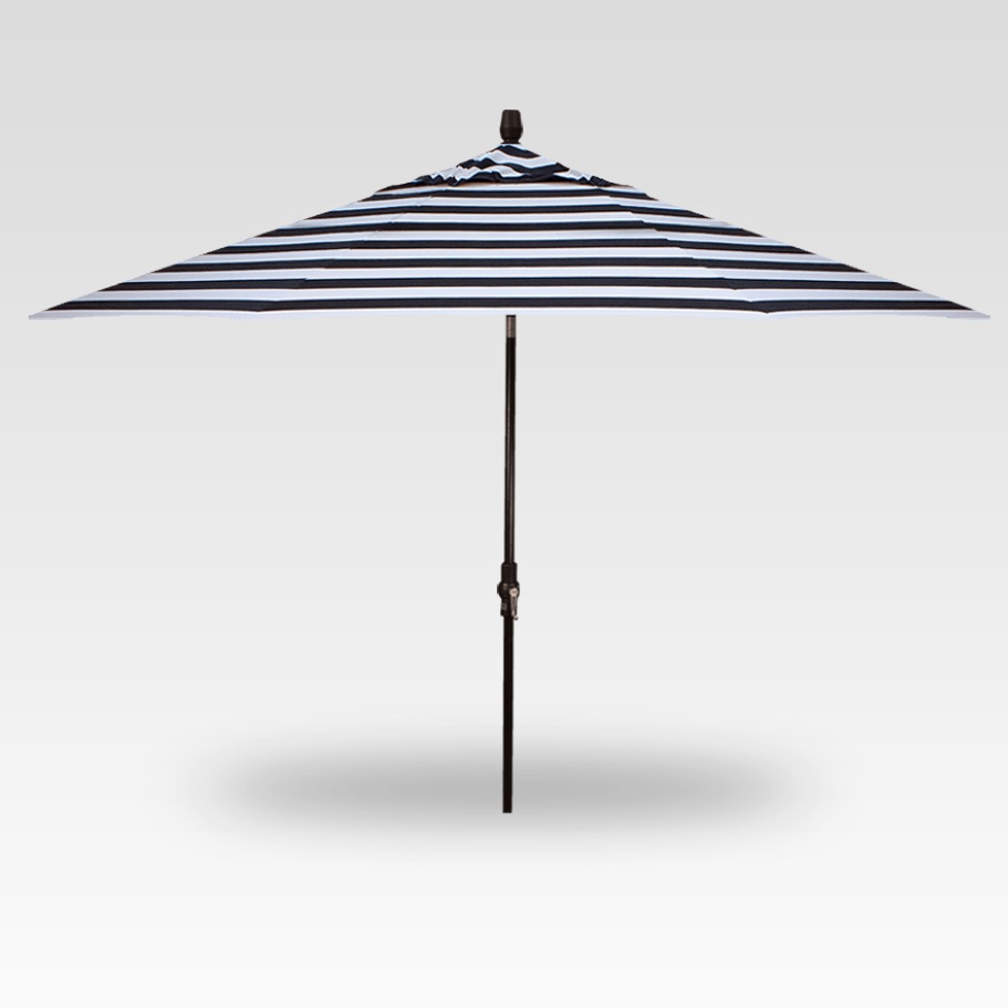 11′ kinzie coal stripe collar tilt umbrella – black frame product image