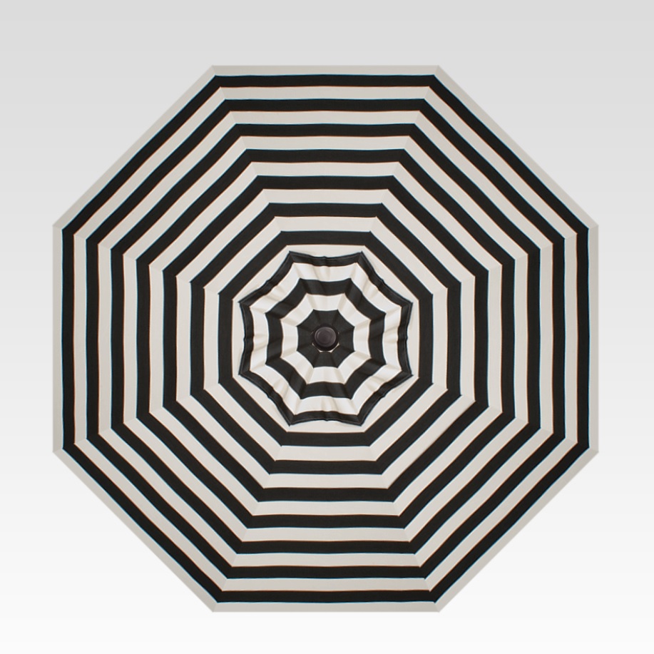 11′ kinzie coal stripe collar tilt umbrella – black frame thumbnail image