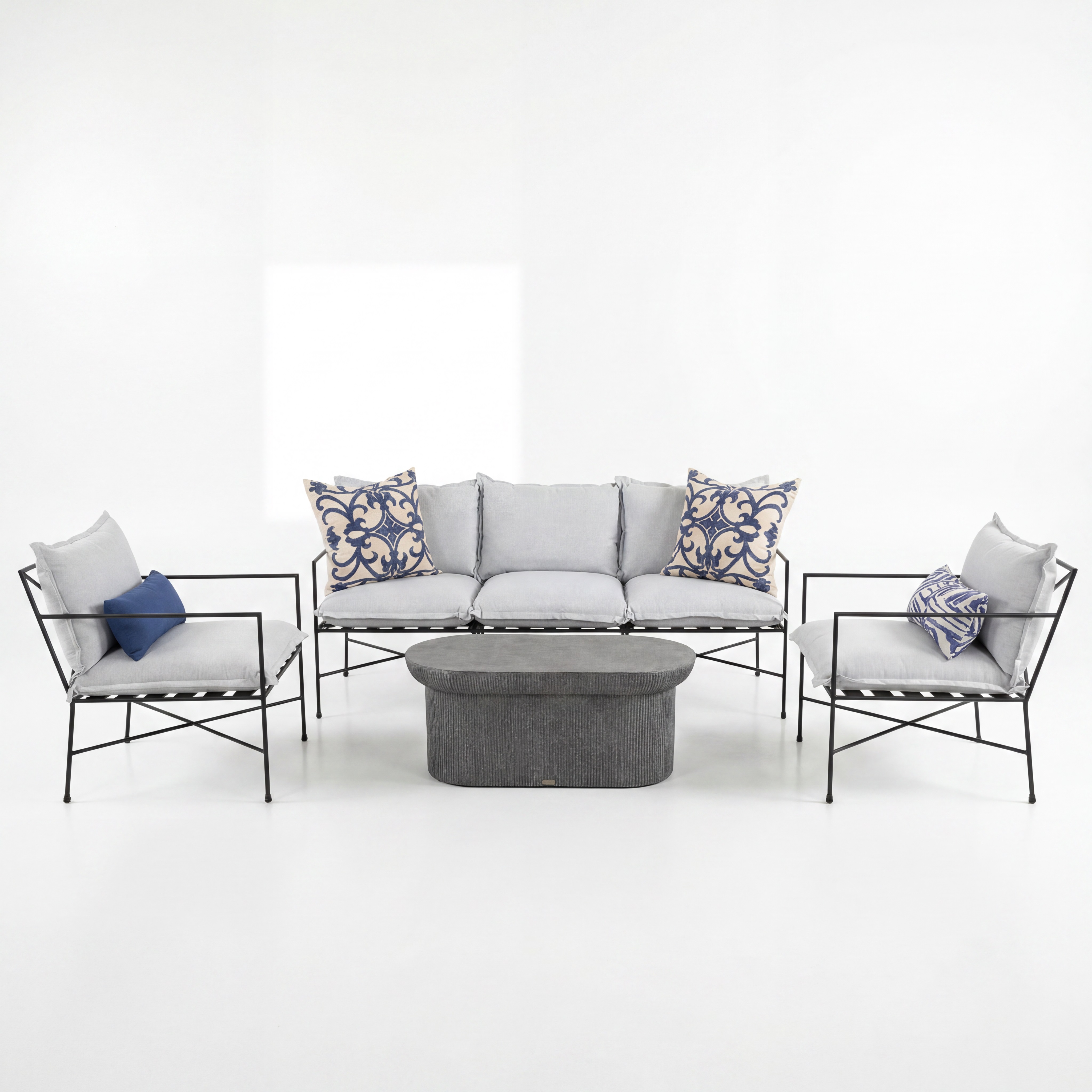 italia sofa seating set-remy silver product image