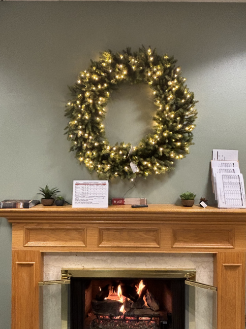 48 inch country fir wreath – clear led lights