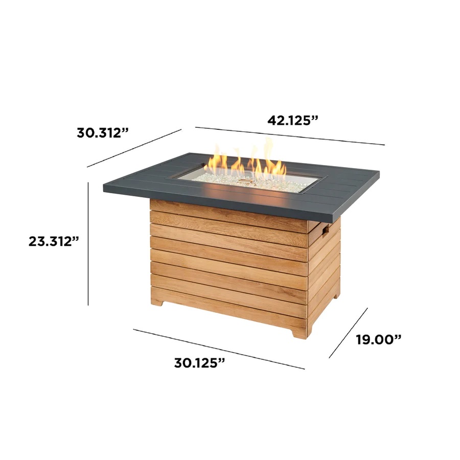 darien rectangular gas firepit – grey lp thumbnail image