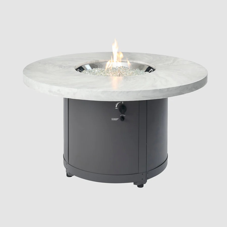 beacon round gas firepit – white onyx lp product image
