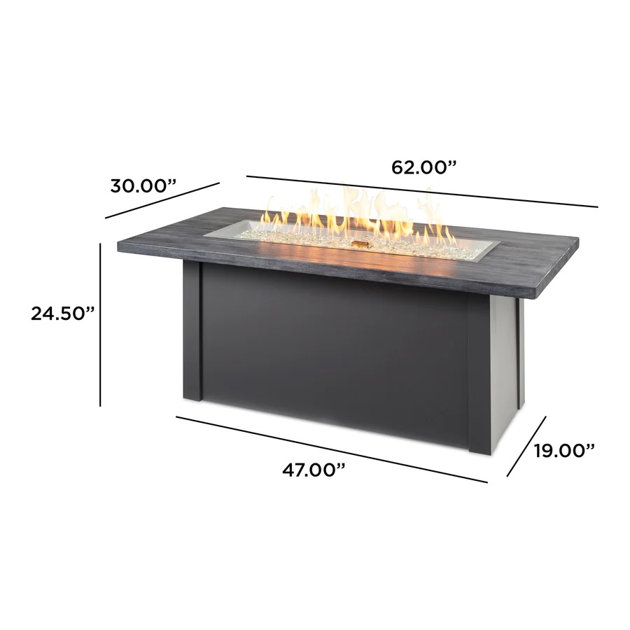 havenwood linear fire table – 62×30 – carbon grey/graphite – lp thumbnail image