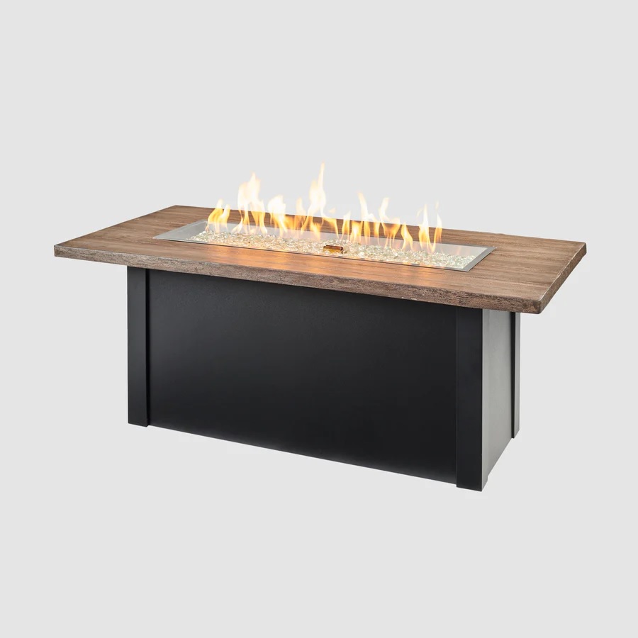 havenwood linear fire table – 62×30 – driftwood/black – lp product image