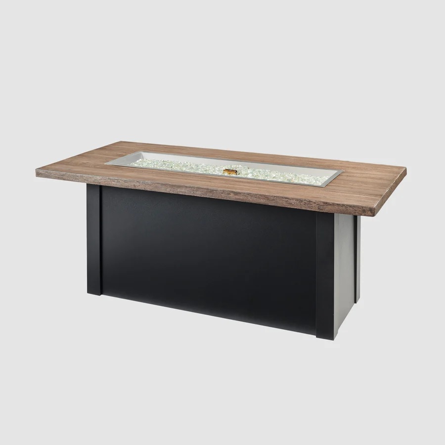 havenwood linear fire table – 62×30 – driftwood/black – lp thumbnail image