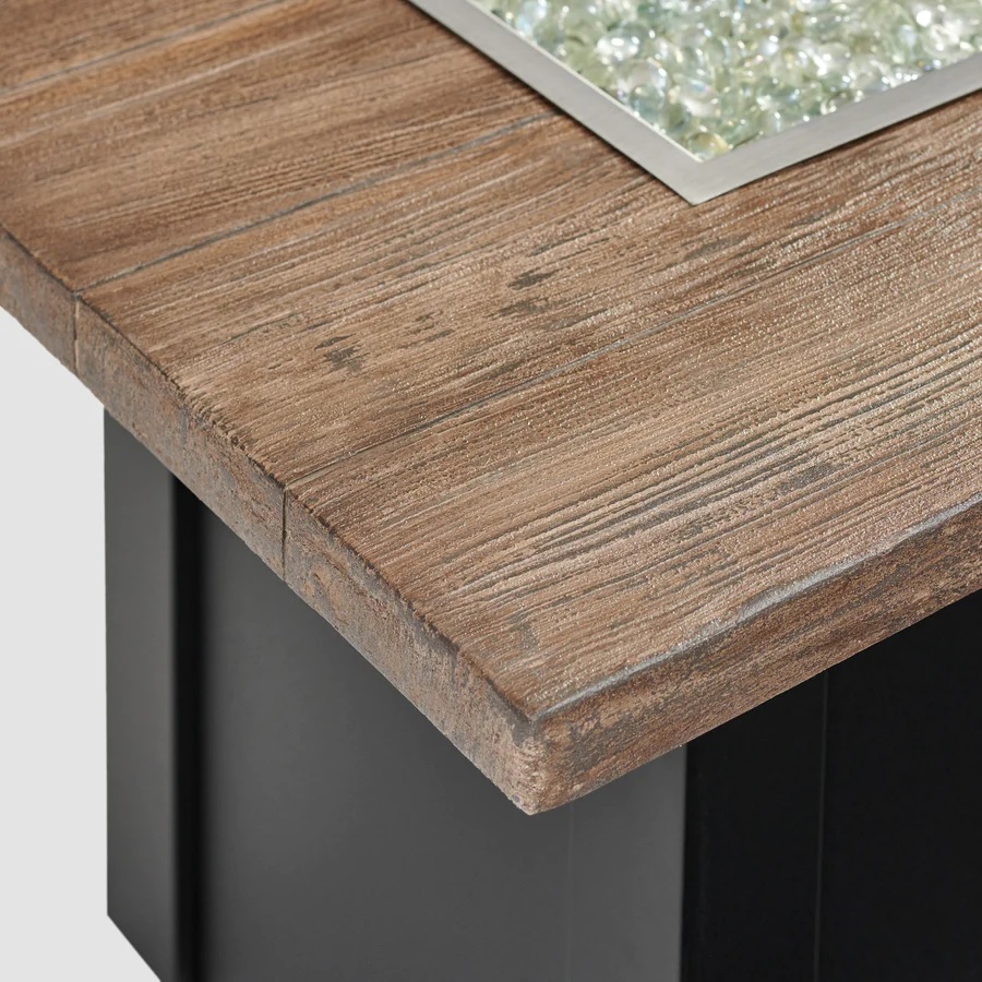 havenwood linear fire table – 62×30 – driftwood/black – lp thumbnail image