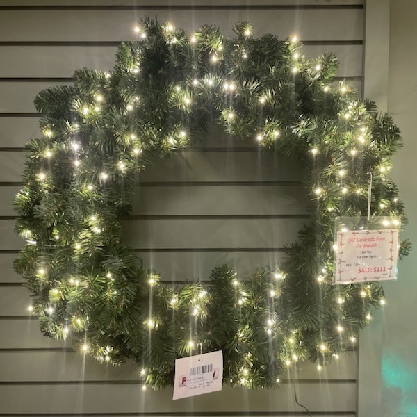 36 inch colorado fir wreath-clear led lights product image