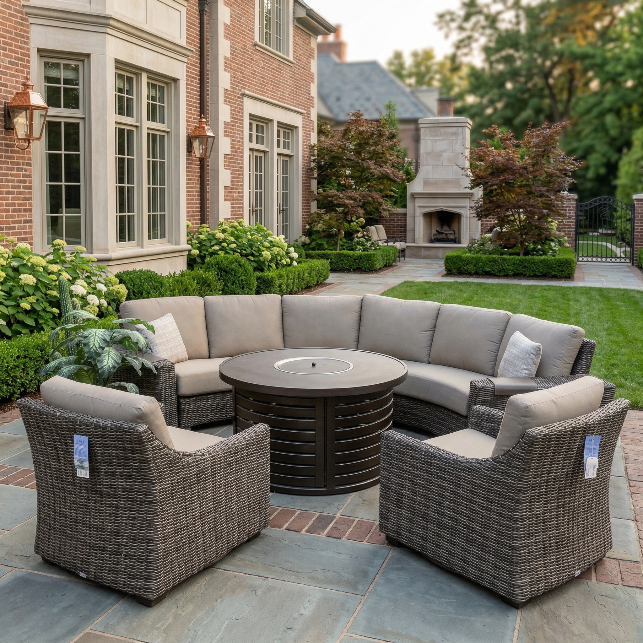 avalon curved sofa set – hickory/spectrum mushroom thumbnail image