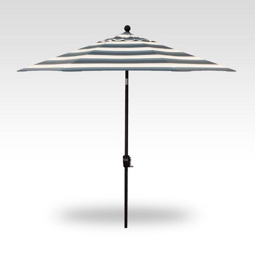 9′ gateway coast stripe push-button tilt umbrella – black frame