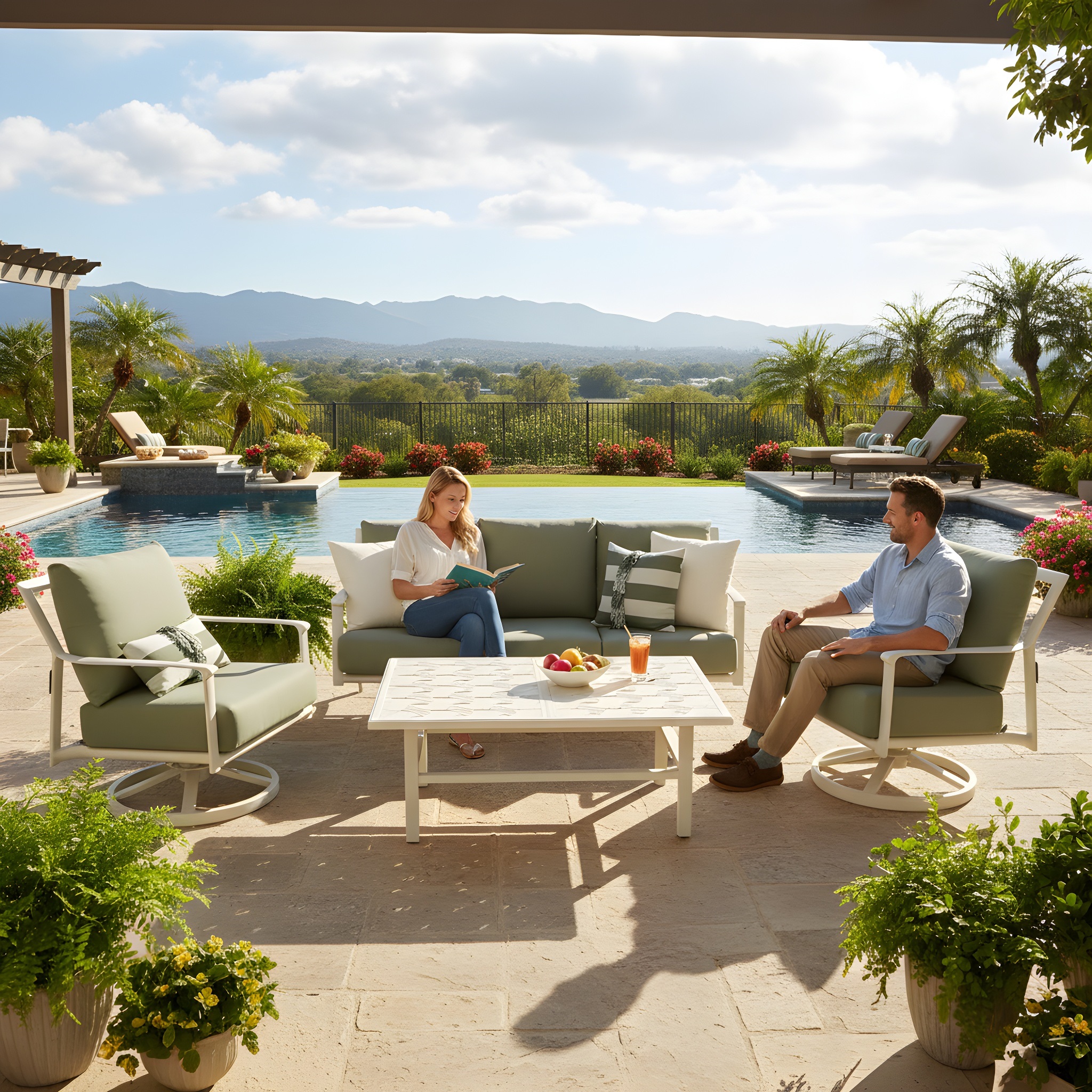 aspen sofa seating set – coastal mist / idol moss thumbnail image