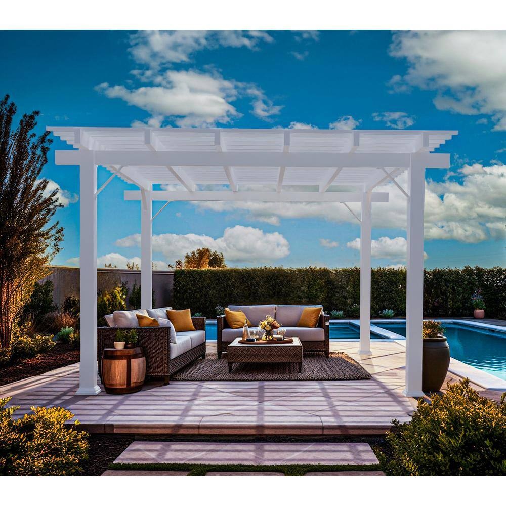 12 x 12 classic aluminum pergola – white product image