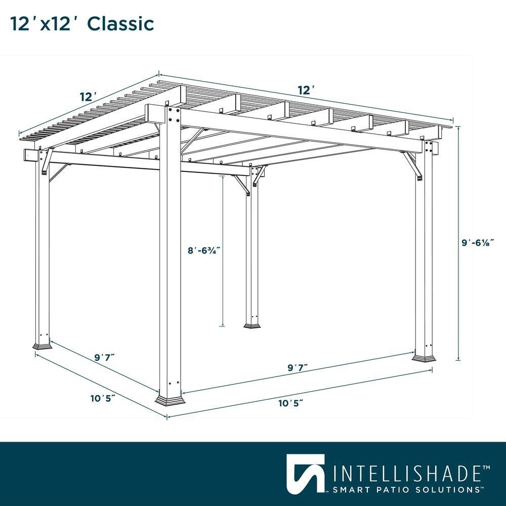 12 x 12 classic aluminum pergola – white thumbnail image