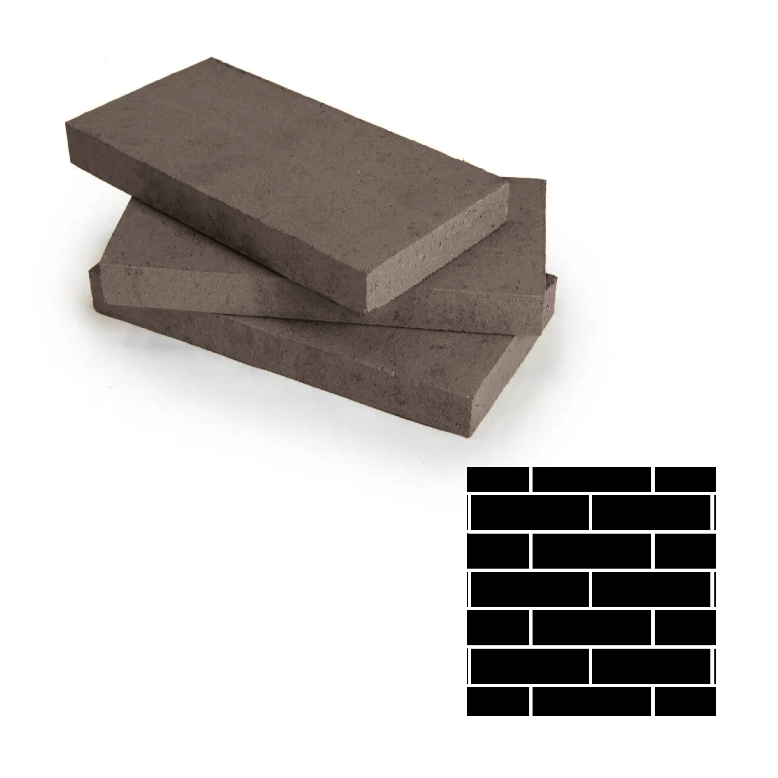 grey running bond refractory firebrick kit – 100 pieces product image