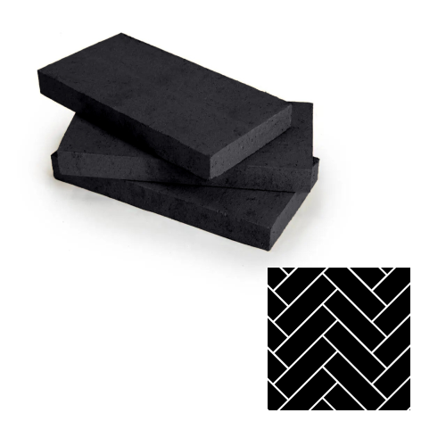 black herringbone refractory firebrick kit – 120 pieces