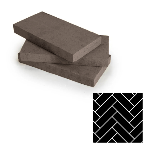 grey herringbone refractory firebrick kit – 120 pieces