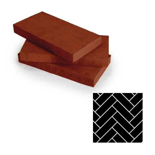 red herringbone refractory firebrick kit – 120 pieces