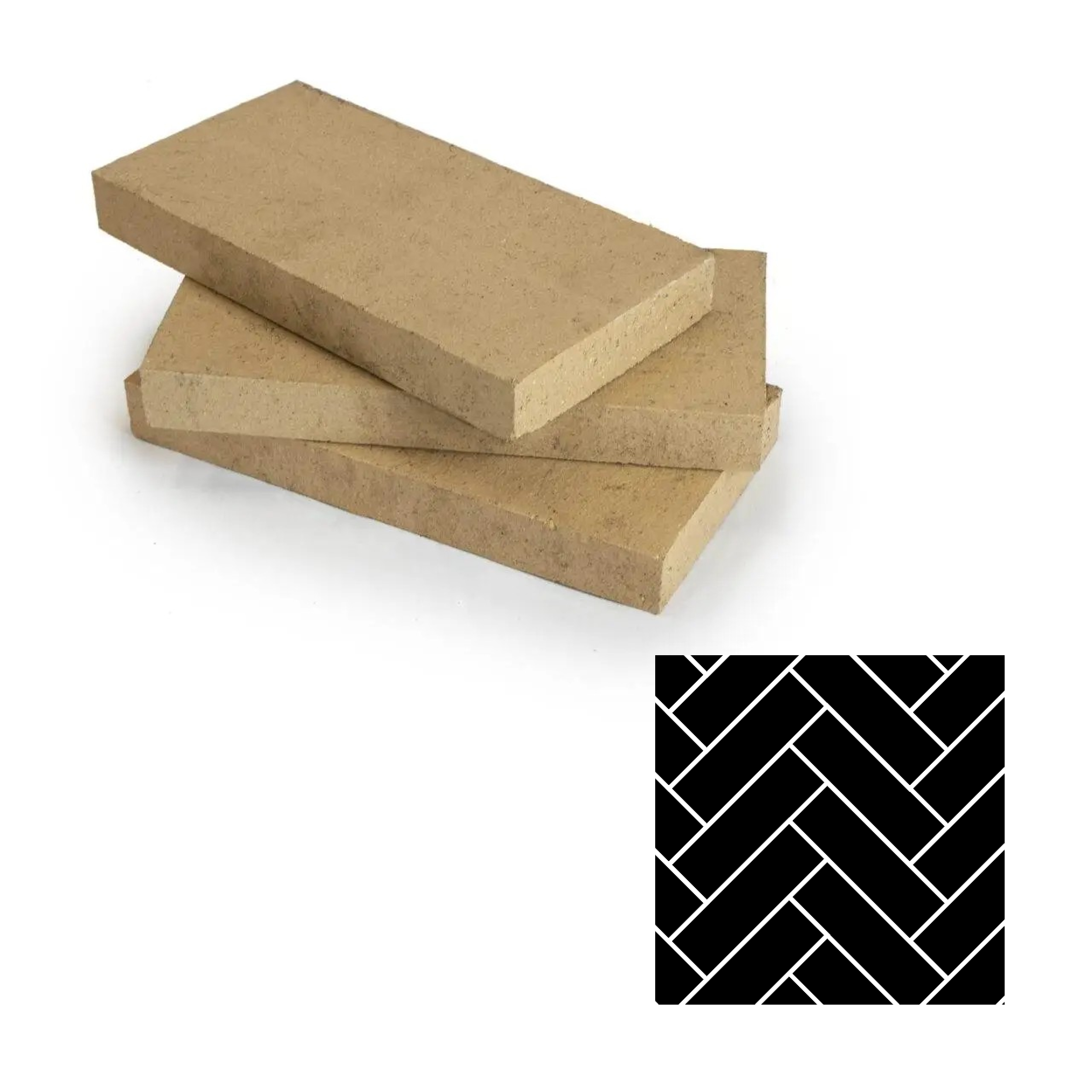 cream herringbone refractory firebrick kit – 120 pieces product image