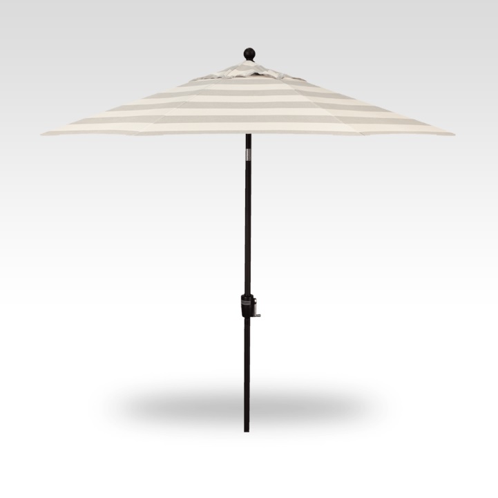 9′ block smoke stripe push-button tilt umbrella – black frame product image
