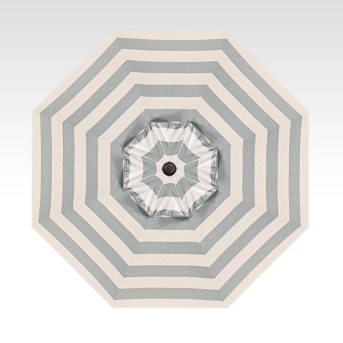 9′ block sea stripe push-button tilt umbrella – black frame thumbnail