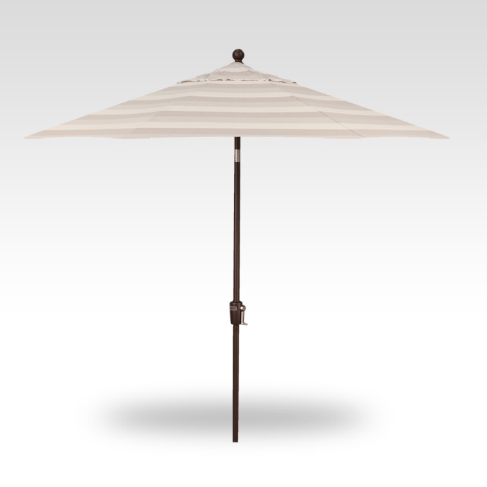 9′ direction linen stripe push-button tilt umbrella – bronze frame product image