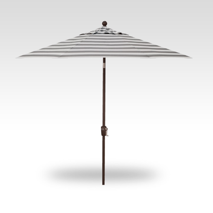 9′ kinzie smoke stripe push-button tilt umbrella – bronze frame product image