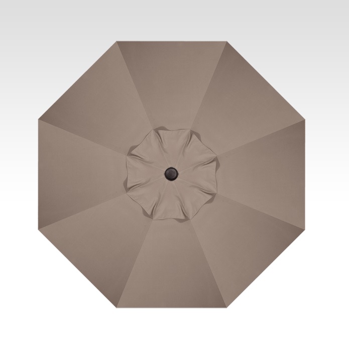 9′ taupe push-button tilt umbrella – bronze frame thumbnail image
