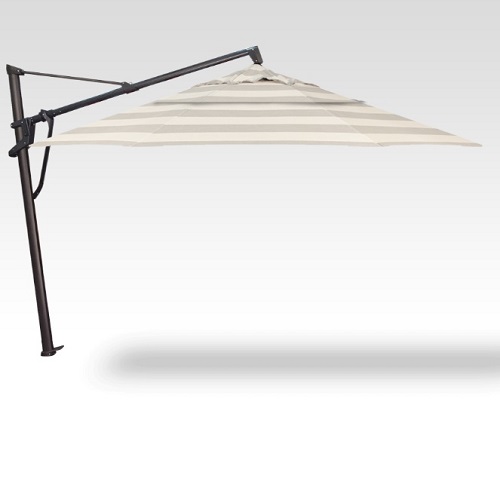 11′ block smoke stripe cantilever umbrella – black frame