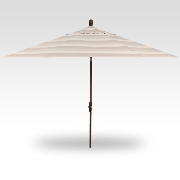 11′ direction linen stripe collar tilt umbrella – bronze frame product image