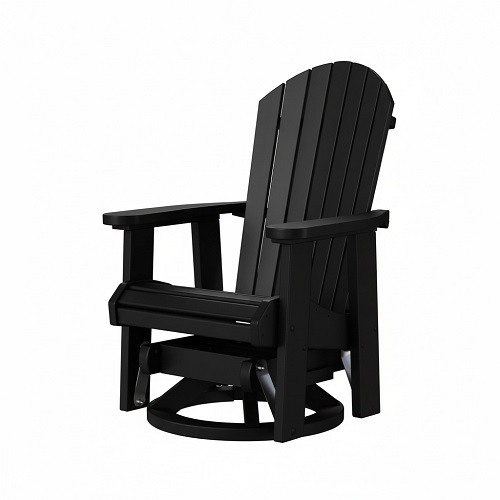 fanback swivel glider – black