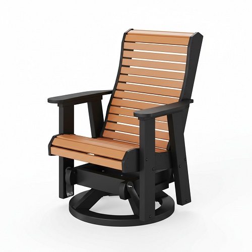 rollback swivel glider – bright cedar / black