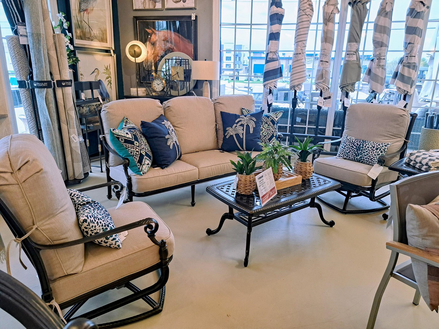 grand terrace seating set – midnight gold / echo dune