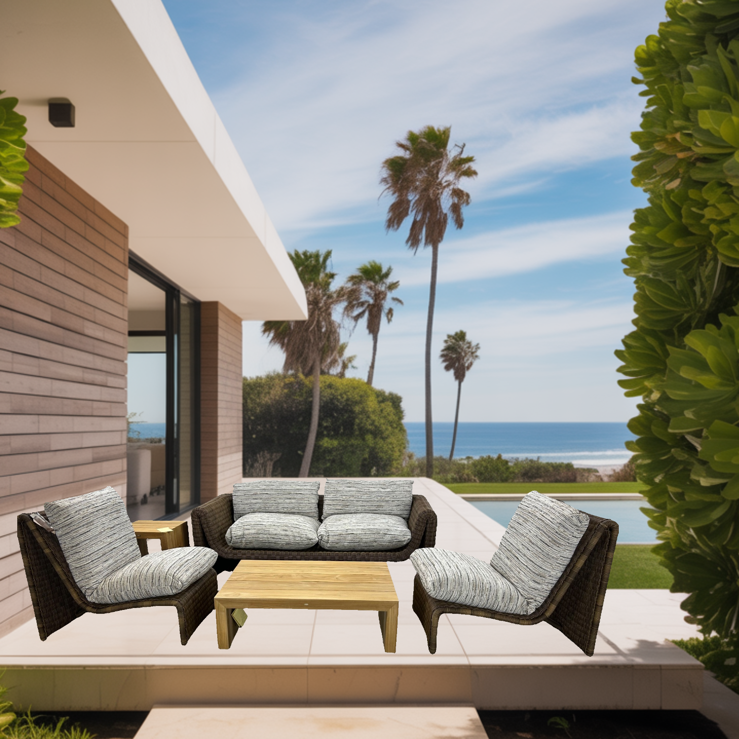 como seating set – raffia / arlo stripe ale