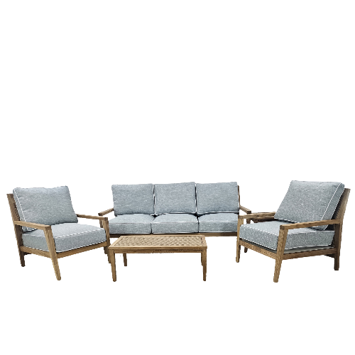 savannah teak seating set – natural teak / adena mist thumbnail image