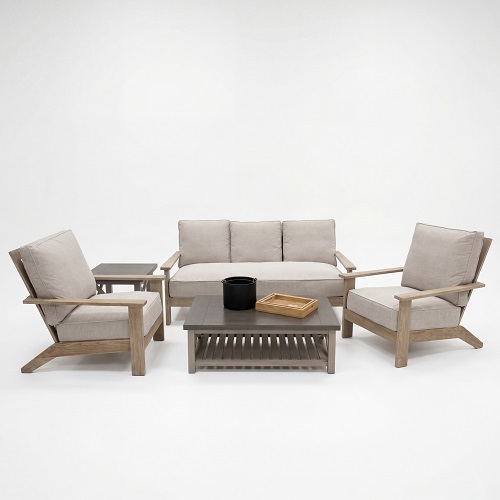 ashland seating set – oyster teak / platform salt