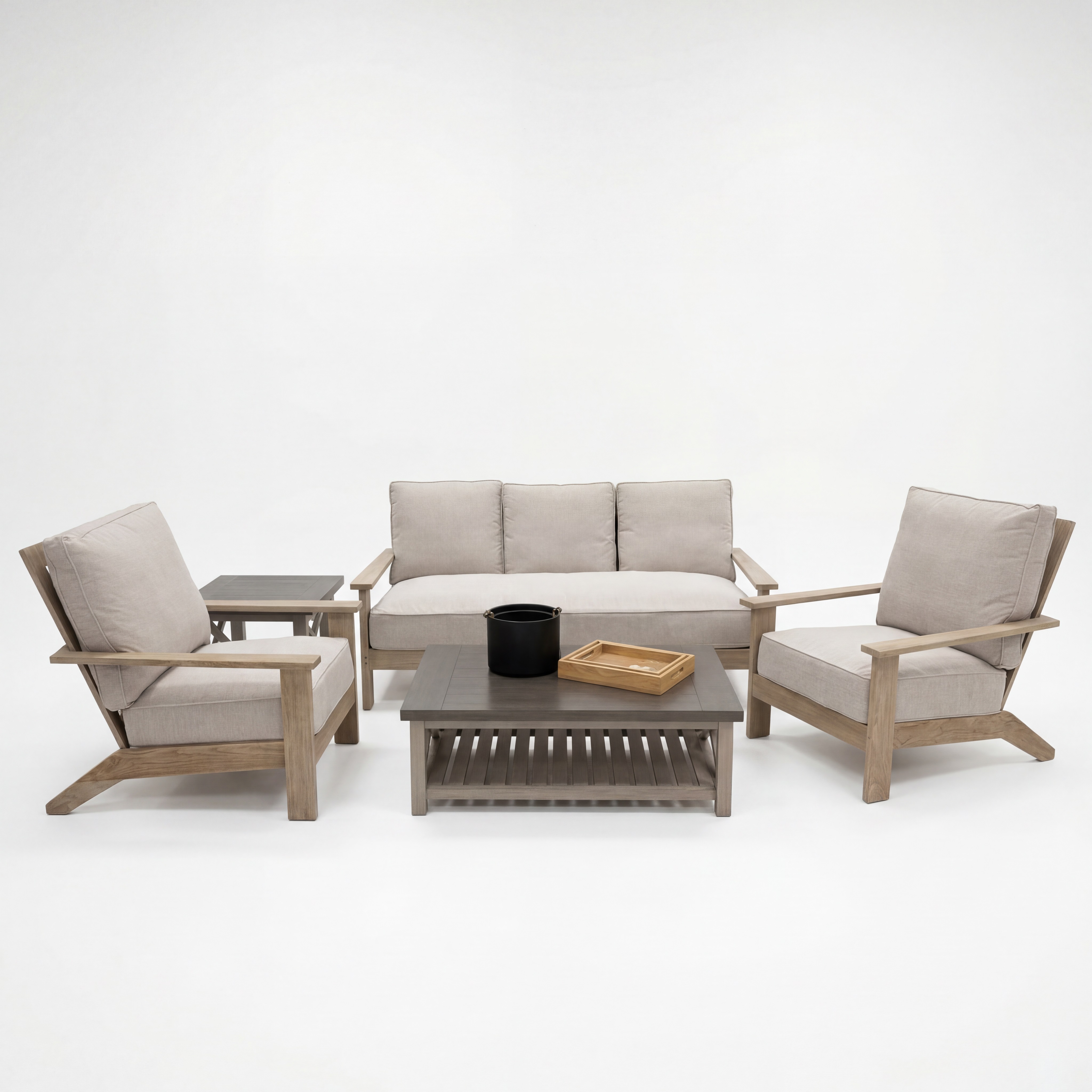 ashland seating set – oyster teak / platform salt product image