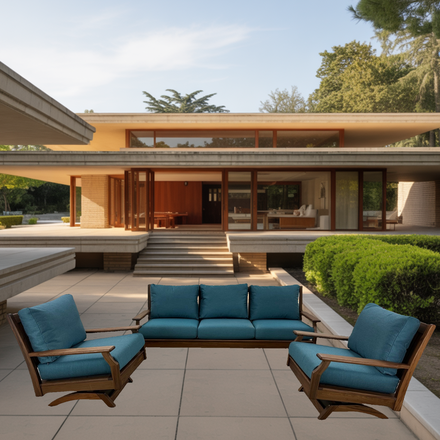 opal seating set – ipe / premier lagoon