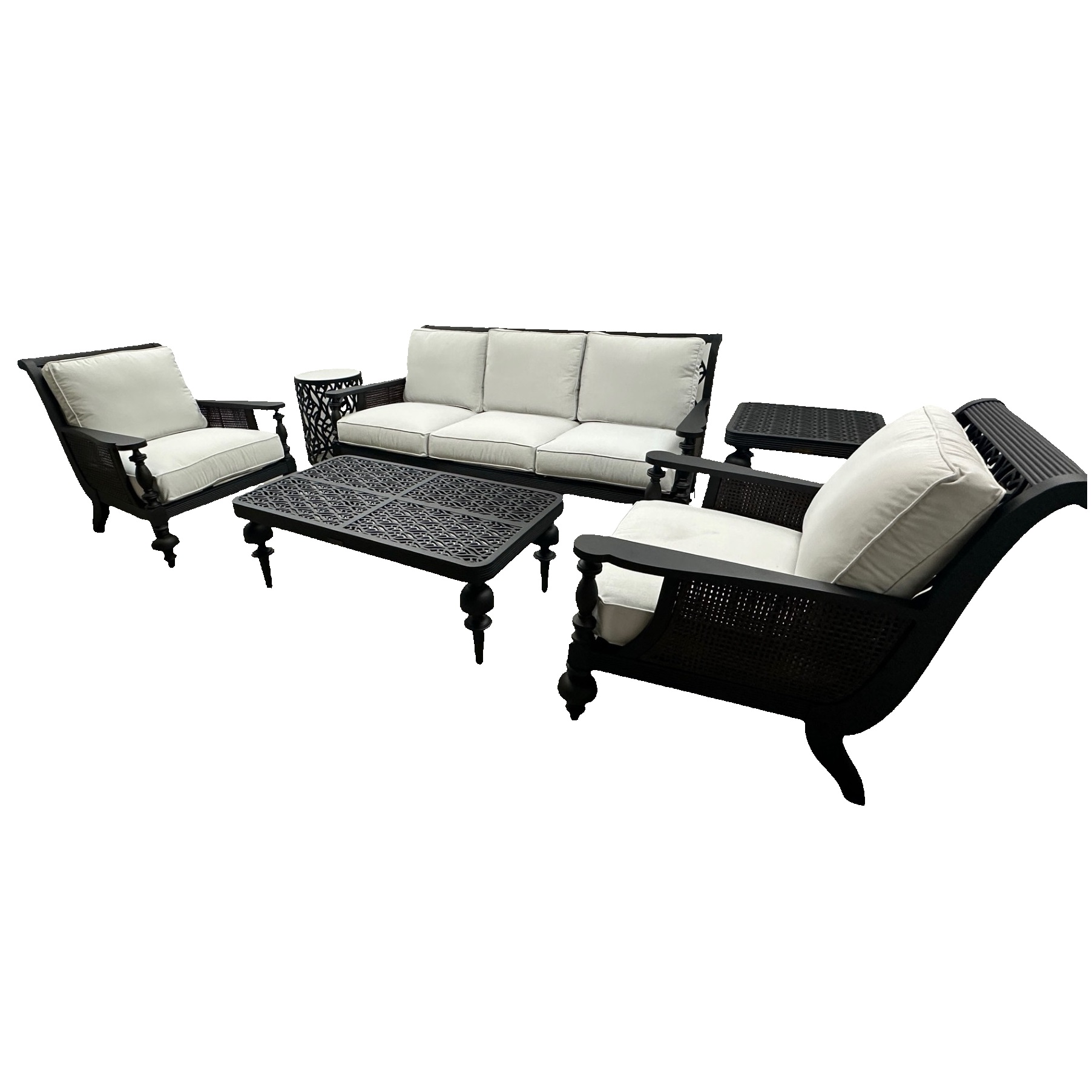 hemingway islands seating set – black truffle / storm linen thumbnail image