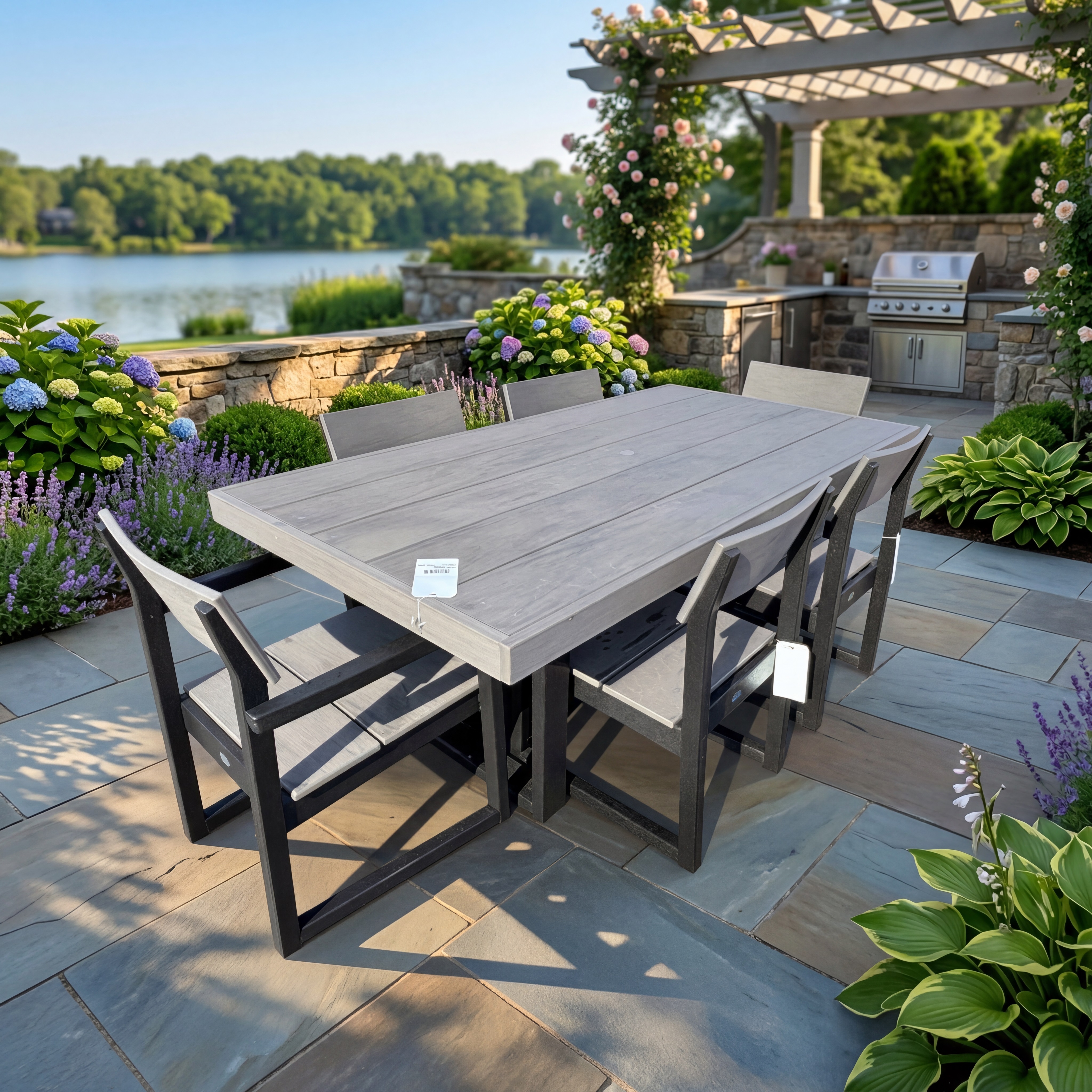 edge dining set – black / driftwood thumbnail image