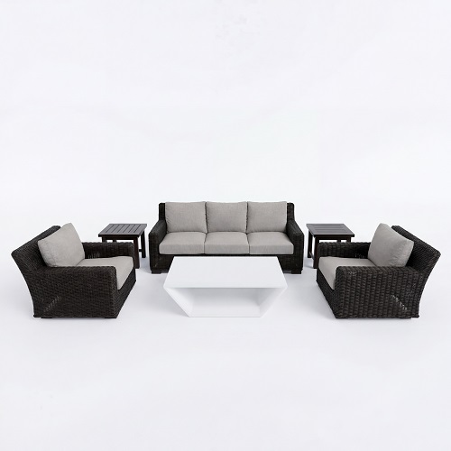 rustic wicker seating set black walnut