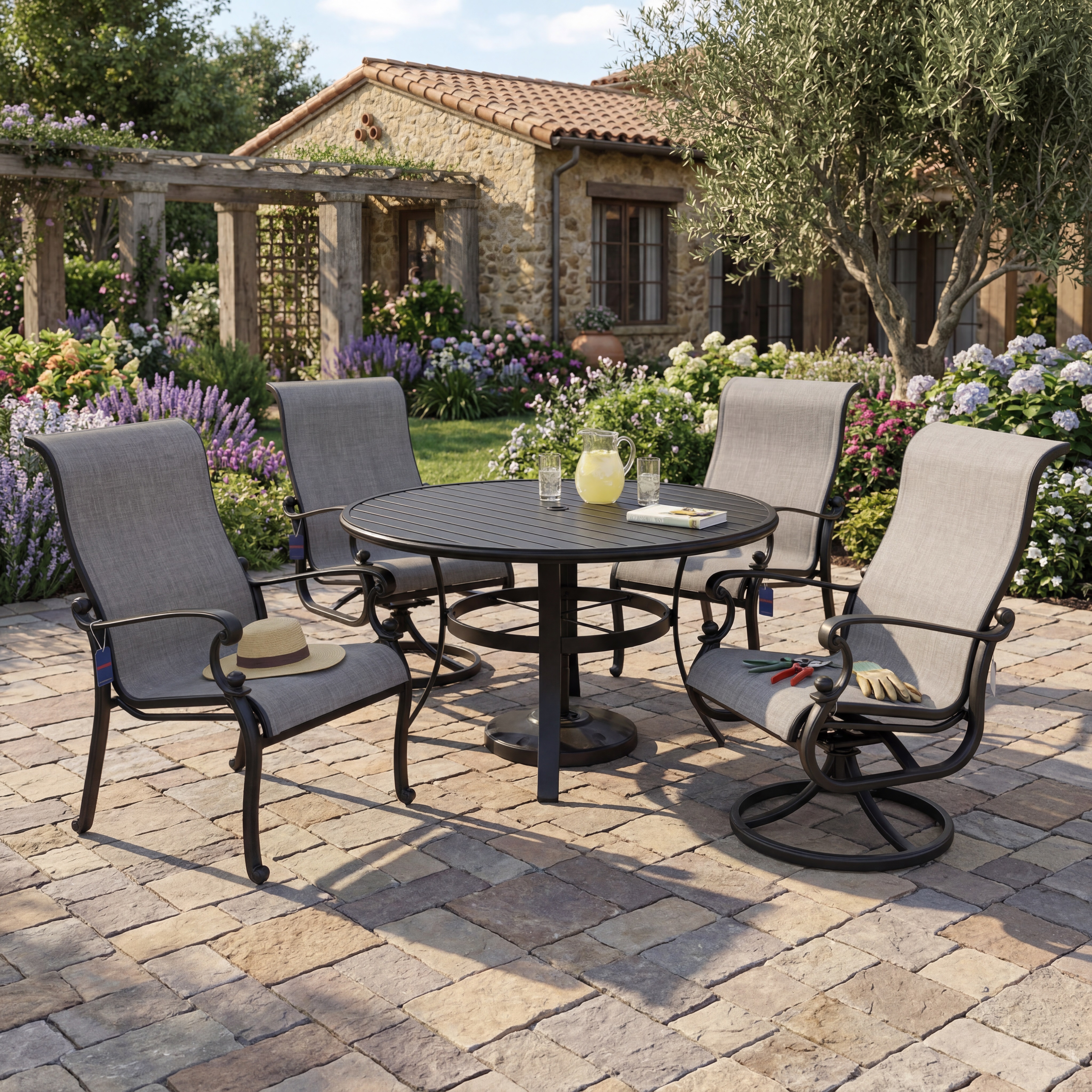 54 inch winston dining table and hanamint sling chairs thumbnail image