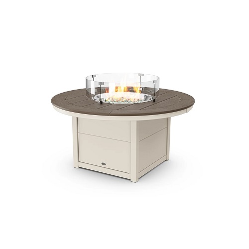 48 inch round firepit table - sand / kona