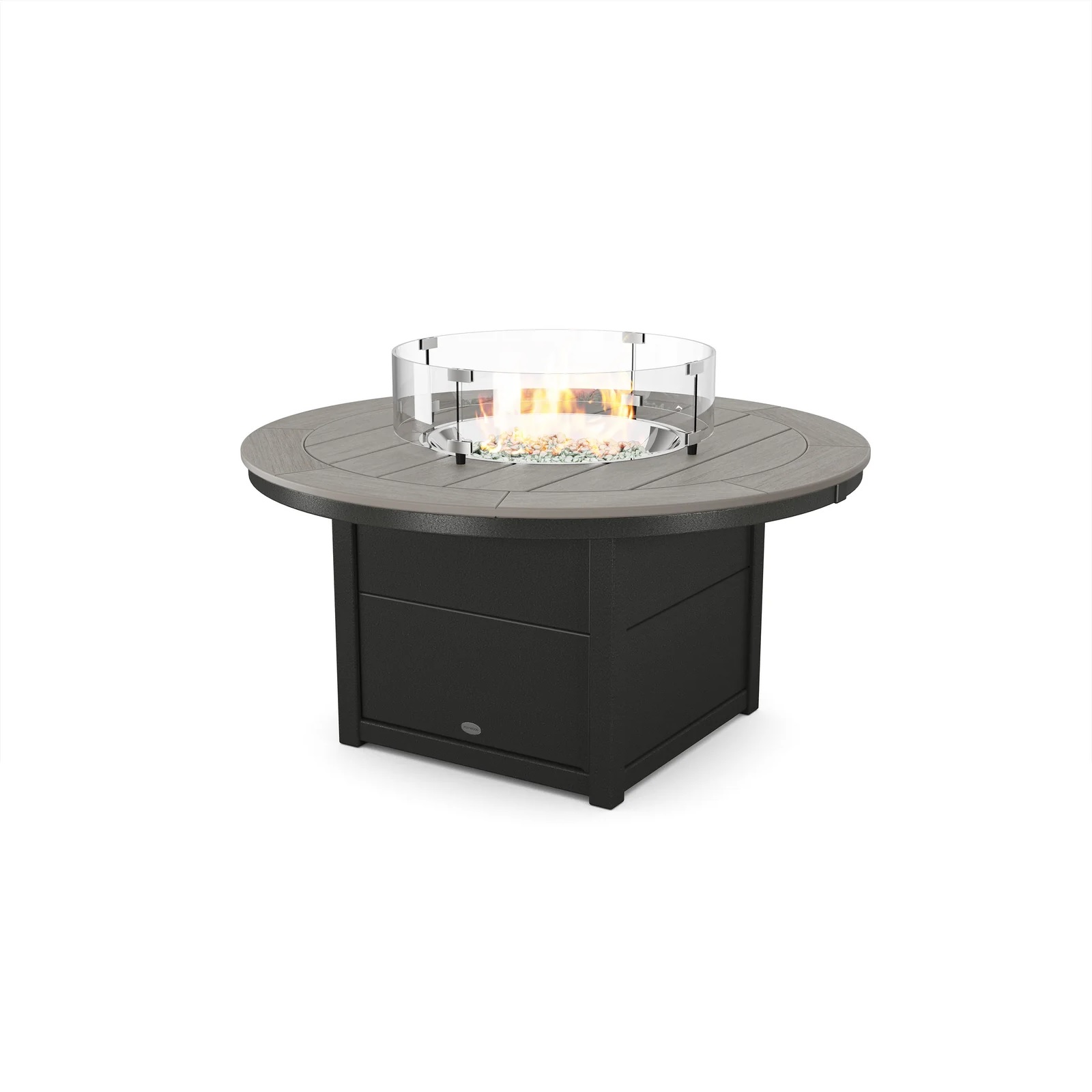 48 inch round firepit table – black / driftwood product image