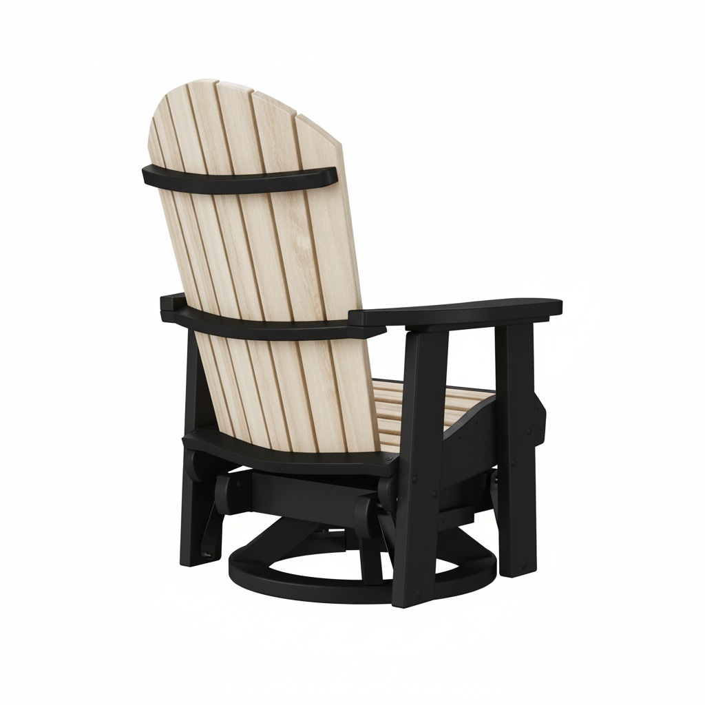 fanback swivel glider – black frame / seashell white slats thumbnail image