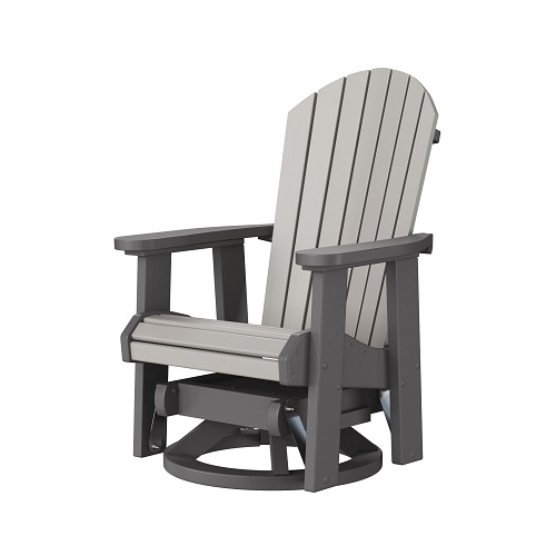 fanback swivel glider – dark grey frame / light grey slats